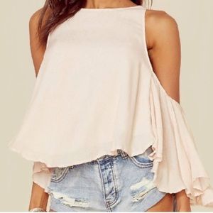 INDAH Cold shoulder blouse - Size small - light pink